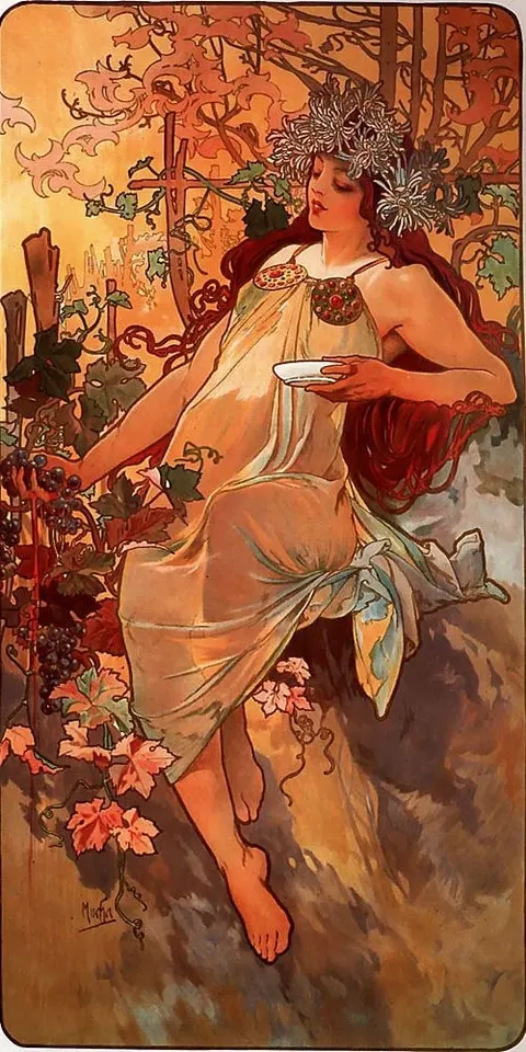 Autumn, from The Seasons by Alphonse Mucha, 1896
