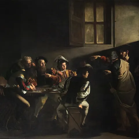 The Calling of Saint Matthew by Caravaggio, 1609