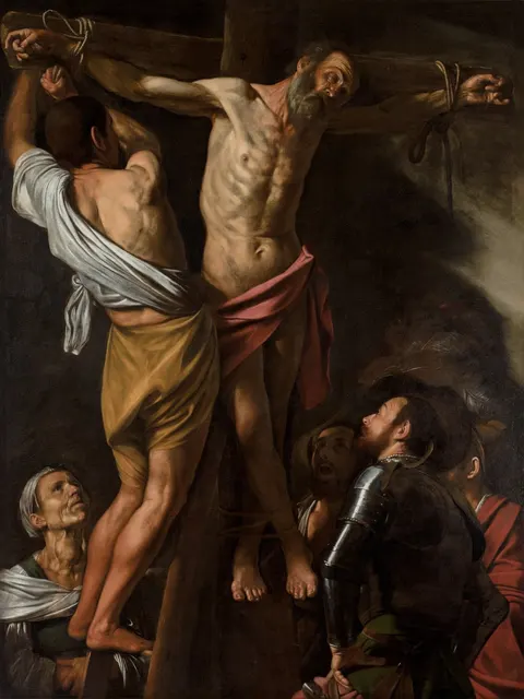 The Crucifixion of Saint Andrew by Caravaggio, 1607
