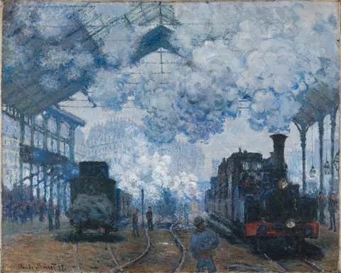The Gare Saint-Lazare: Arrival of a Train by Claude Monet, 1877