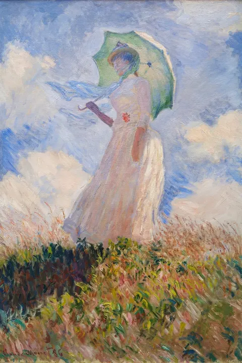 Woman with a Parasol, facing left by Claude Monet, 1886