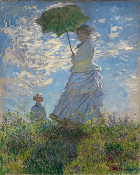 Woman with a Parasol – Madame Monet and Her Son by Claude Monet, 1875