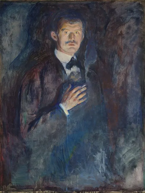 Self-Portrait with Cigarette by Edvard Munch, 1895