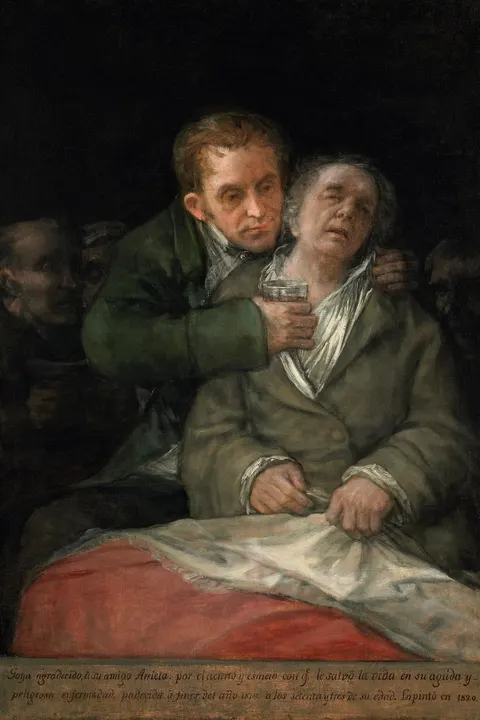 Self-portrait with Dr Arrieta by Francisco Goya, 1820