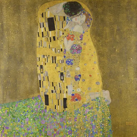 The Kiss by Gustav Klimt, 1908–1909