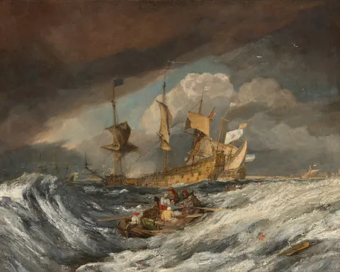 Boats Carrying Out Anchors to the Dutch Men of War by J. M. W. Turner, c. 1804