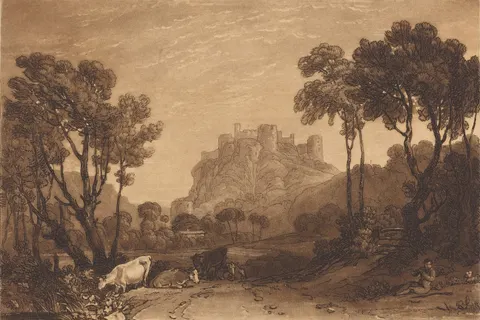 The Castle Above the Meadows by J. M. W. Turner, published 1808