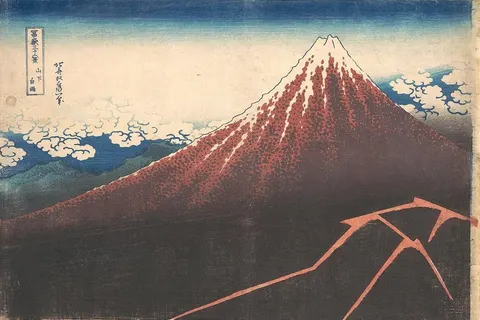 Fuji Above the Lightning (Storm Below Mount Fuji) by Katsushika Hokusai, c. 1830–1832