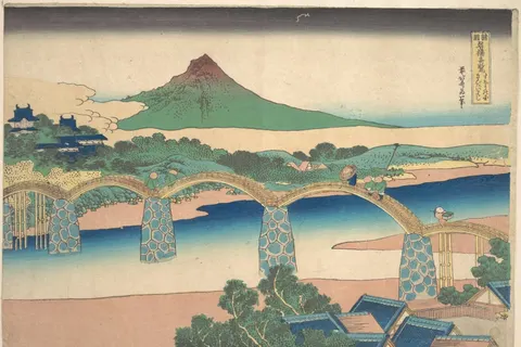 Kintai Bridge in Suō Province by Katsushika Hokusai, 1827–1830