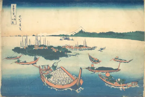 Tsukudajima in Musashi Province by Katsushika Hokusai, c. 1830–1832