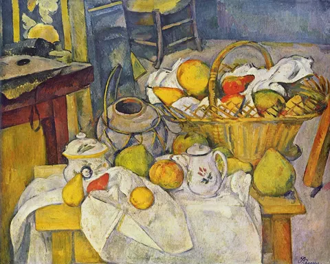 Still life with fruit basket by Paul Cézanne, 1888