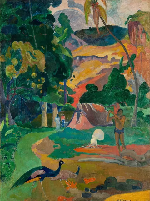 Matamoe (Death), Landscape with Peacocks by Paul Gauguin, 1892
