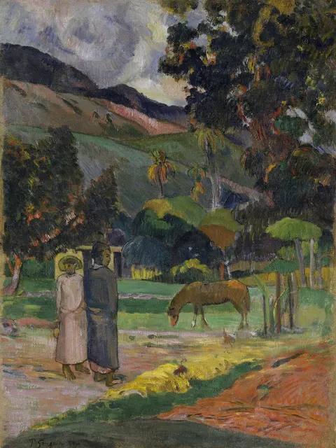 Tahitian Landscape by Paul Gauguin, 1892