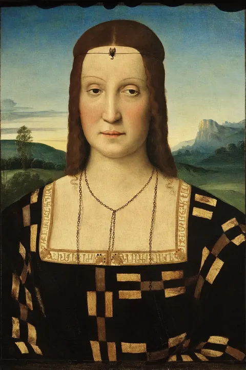 Portrait of Elisabetta Gonzaga by Raphael, 1504