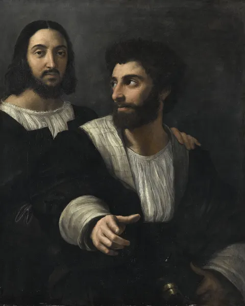 Self-portrait with a friend by Raphael, 1510s