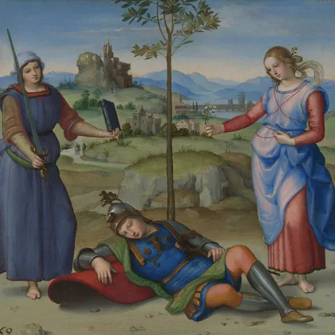 The Dream of a Knight by Raphael, c. 1504