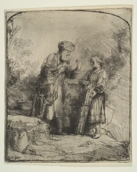 Abraham and Isaac by Rembrandt, 1645