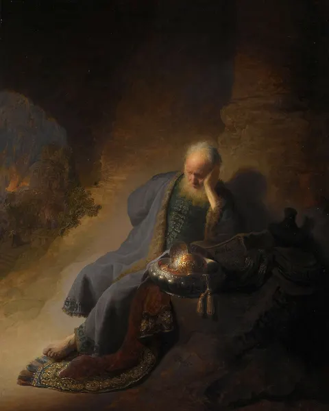 Jeremiah Lamenting the Destruction of Jerusalem by Rembrandt, 1630
