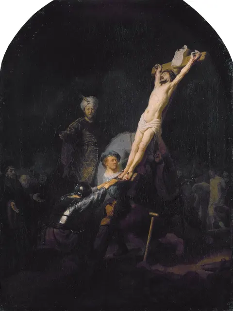 Raising of the Cross by Rembrandt, c. 1633