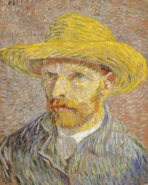 Self-Portrait with a Straw Hat by Vincent van Gogh, 1887