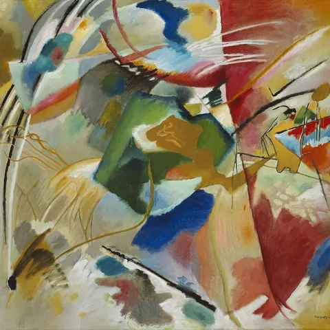 Painting with Green Center by Wassily Kandinsky, 1913