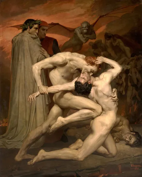 Dante and Virgil in Hell by William-Adolphe Bouguereau, 1850