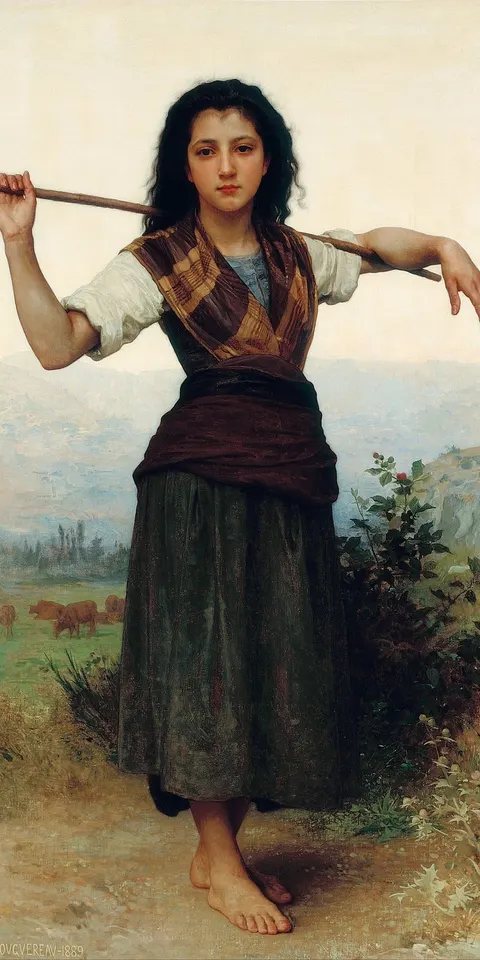 The Shepherdess by William-Adolphe Bouguereau, 1889