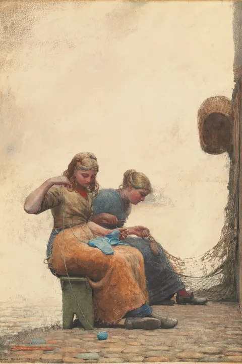 Mending the Nets by Winslow Homer, 1882