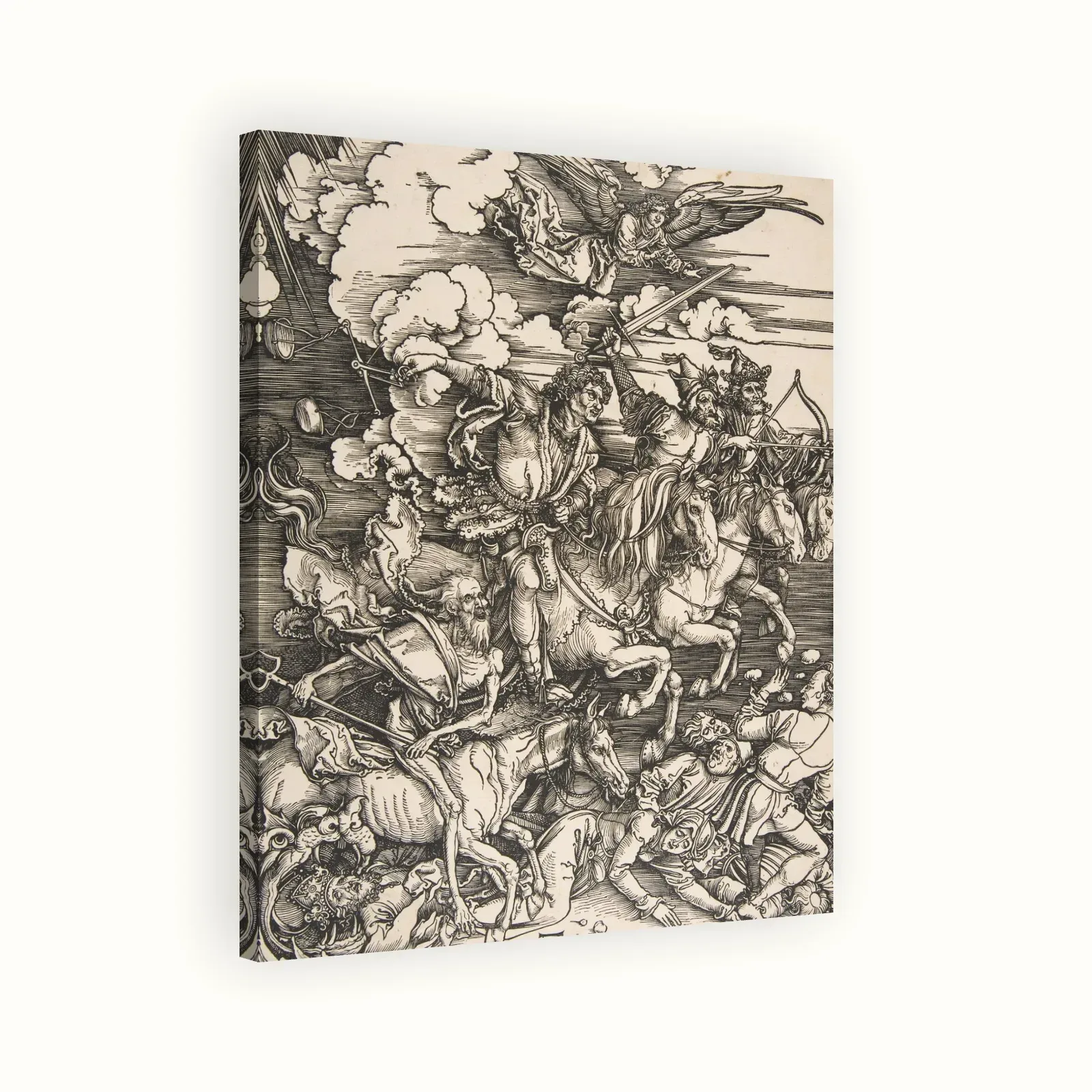 Four Horsemen of the Apocalypse by Albrecht Dürer, c. 1497–1498: Stretched canvas