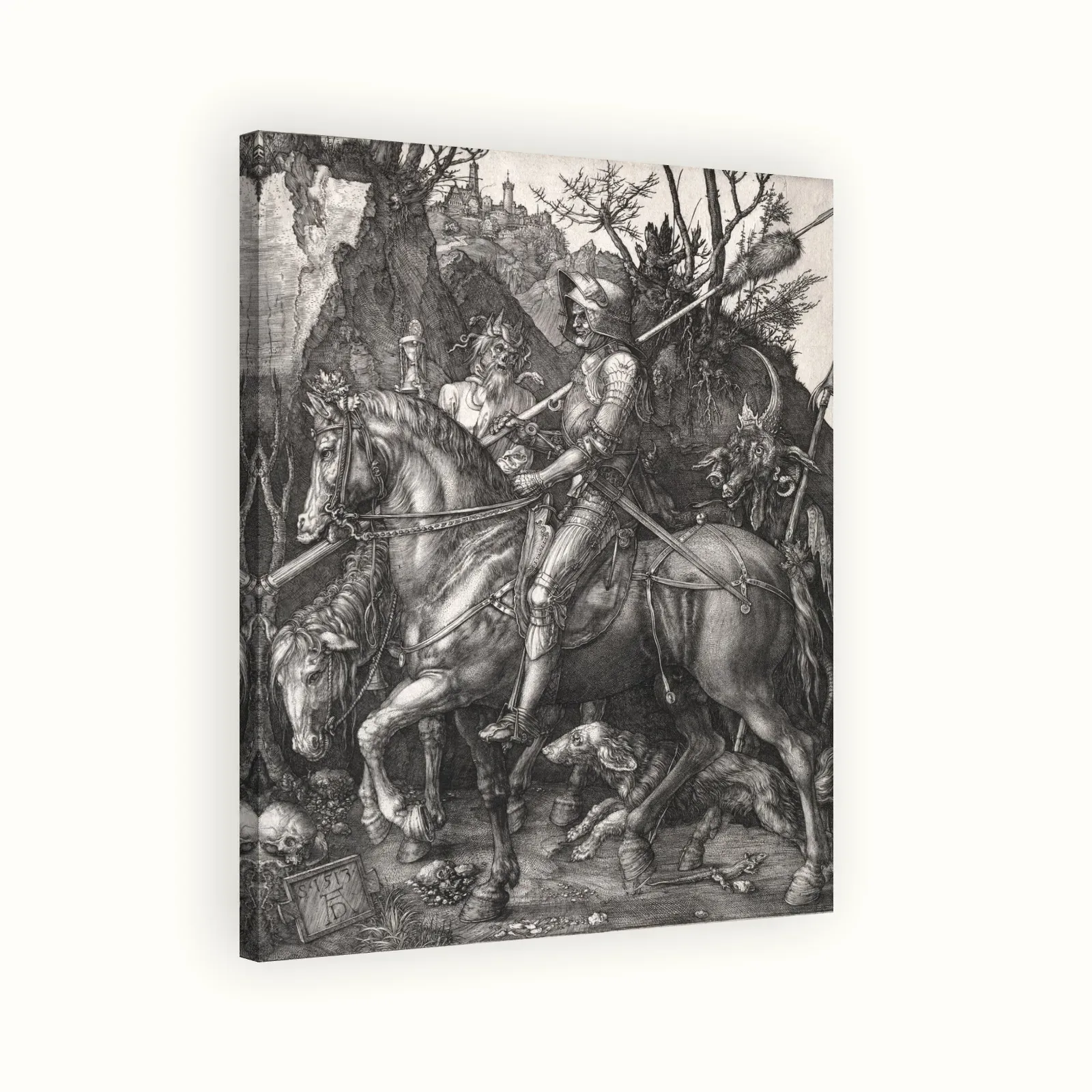 Knight, Death, and the Devil by Albrecht Dürer, 1513: Stretched canvas