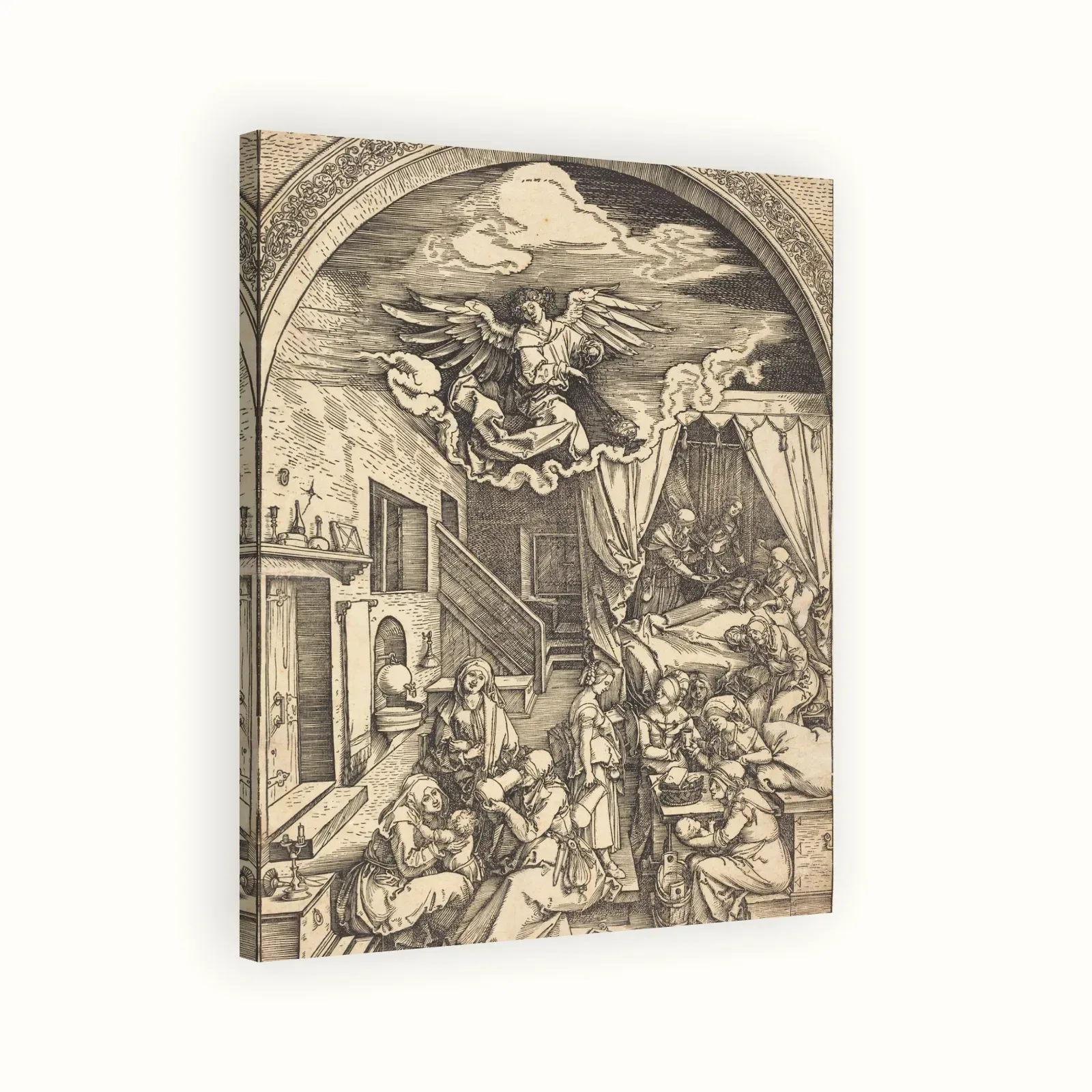 The Birth of the Virgin by Albrecht Dürer, c. 1503–1504: Stretched canvas