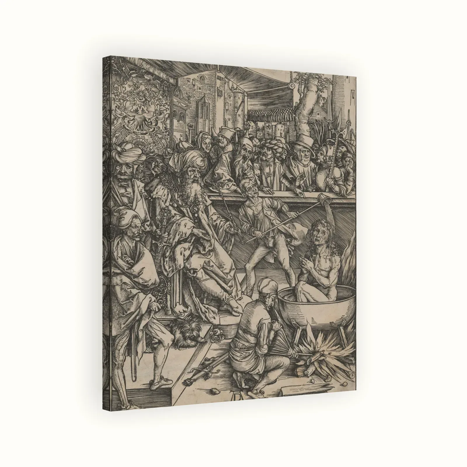 The Martyrdom of Saint John by Albrecht Dürer, probably c. 1496–1498: Stretched canvas