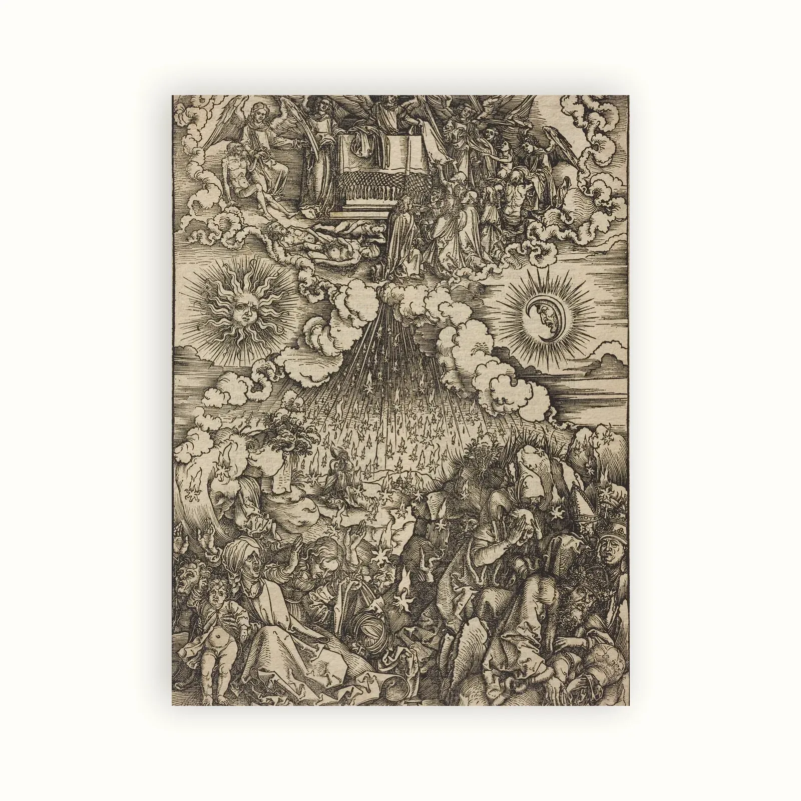 The Opening of the Fifth and Sixth Seals by Albrecht Dürer, c. 1497: as a fine art print