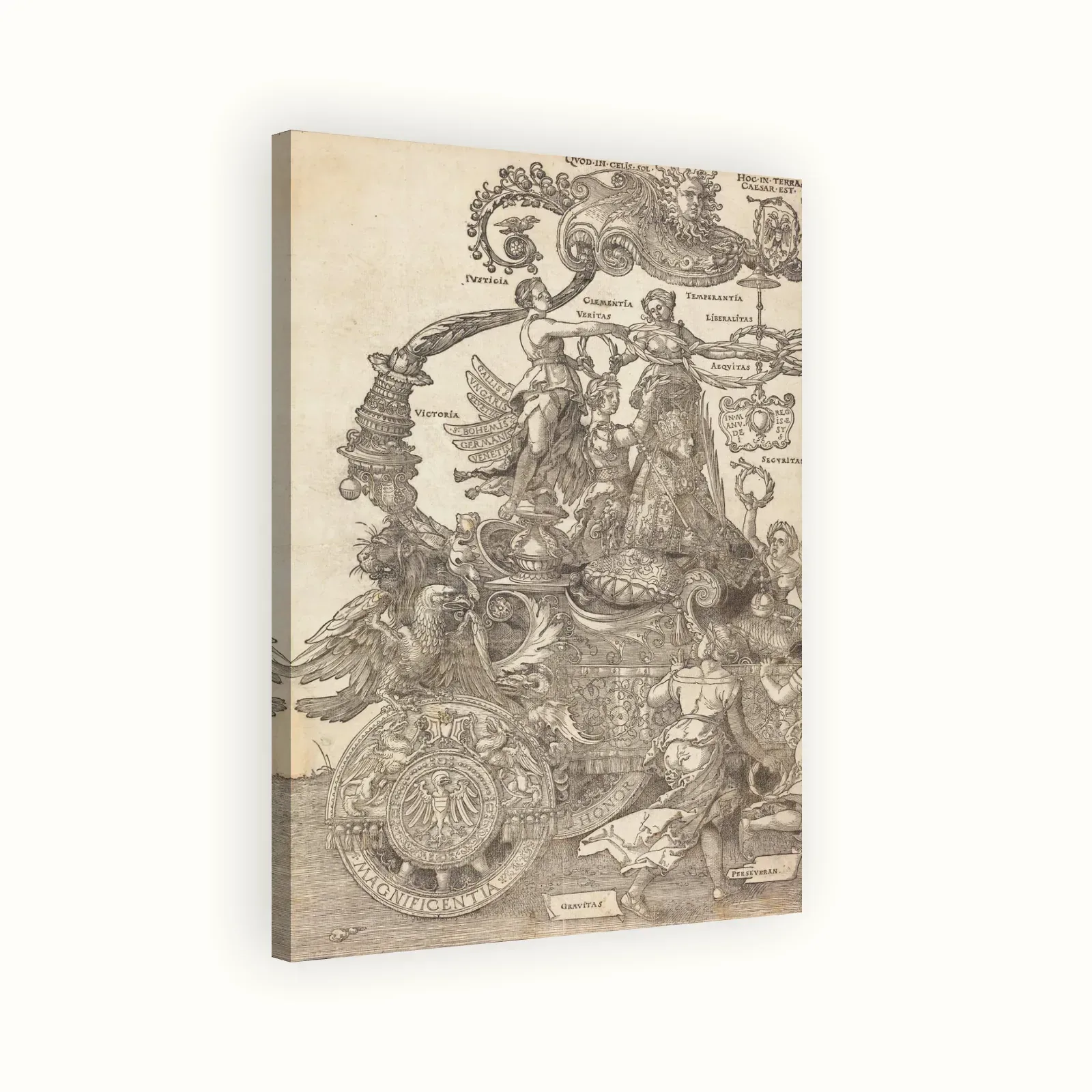 The Triumphal Chariot of Maximilian I (The Great Triumphal Car) [plate 1 of 8] by Albrecht Dürer, 1523: Stretched canvas