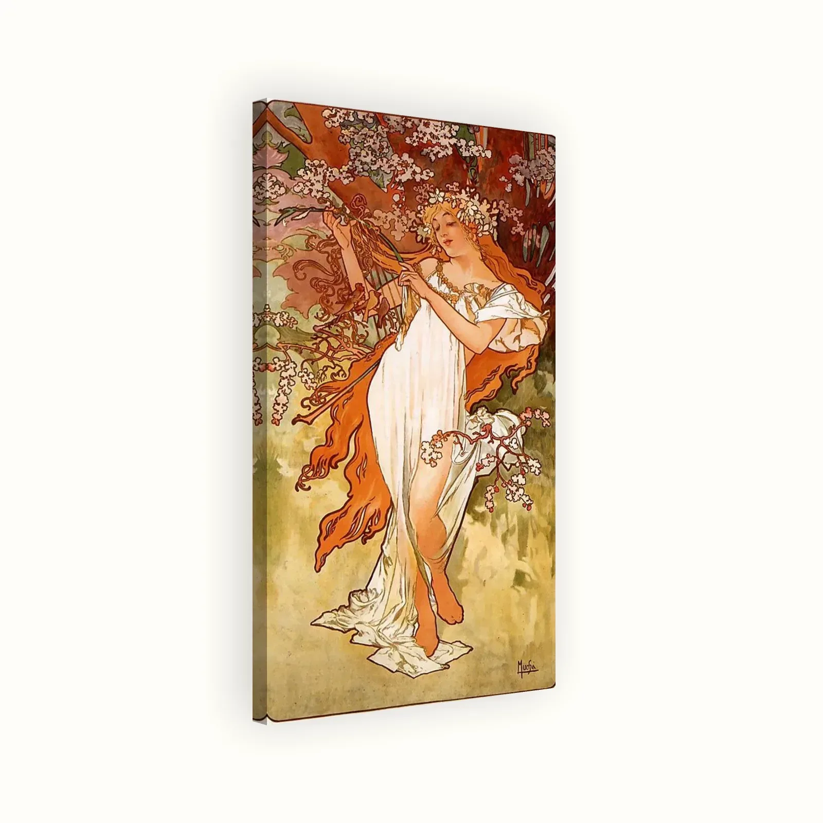 Spring, from The Seasons by Alphonse Mucha, 1896: Stretched canvas