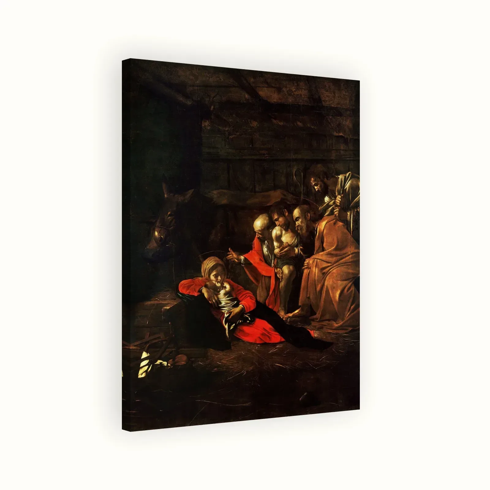 Adoration of the Shepherds by Caravaggio, 1609: Stretched canvas