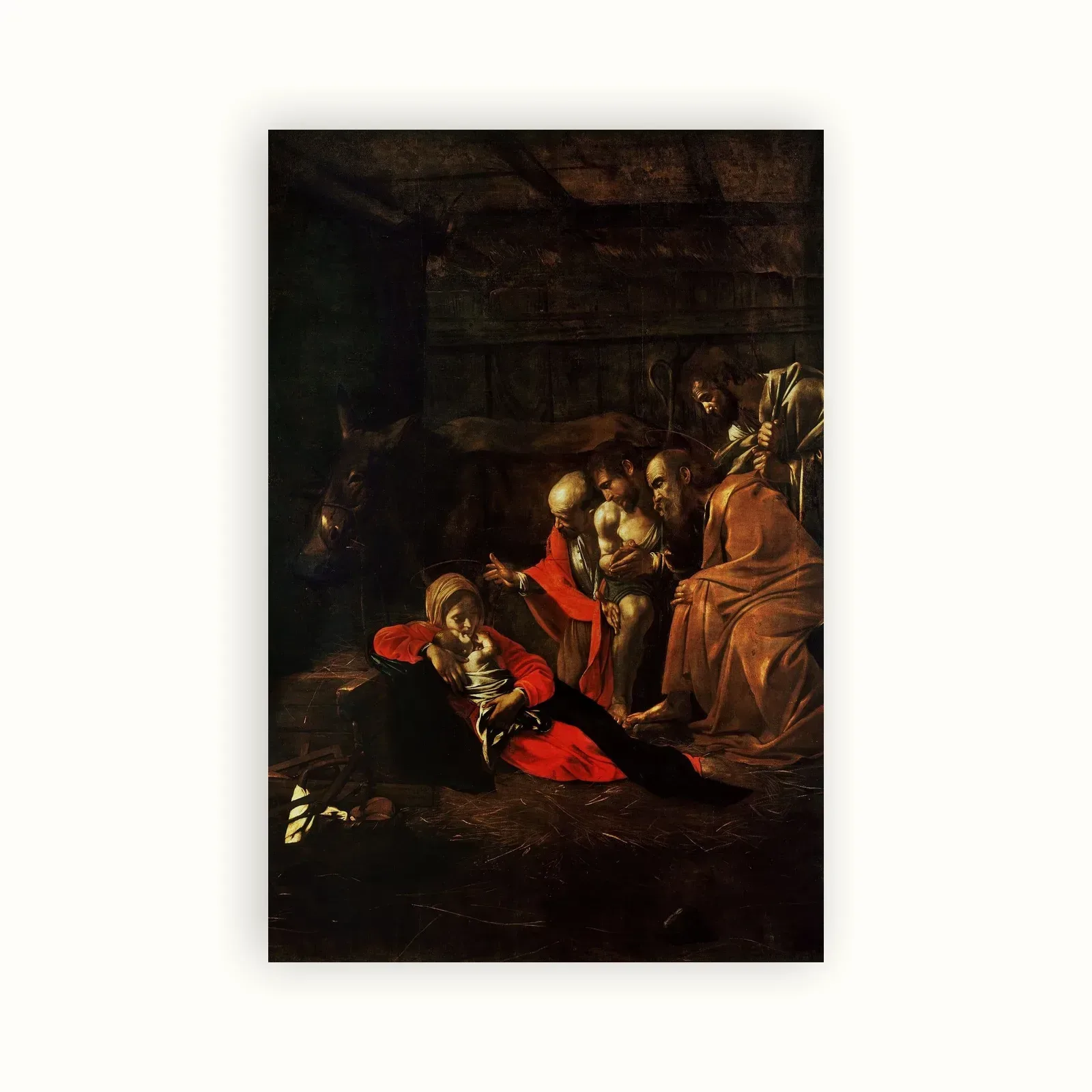 Adoration of the Shepherds by Caravaggio, 1609: as a fine art print