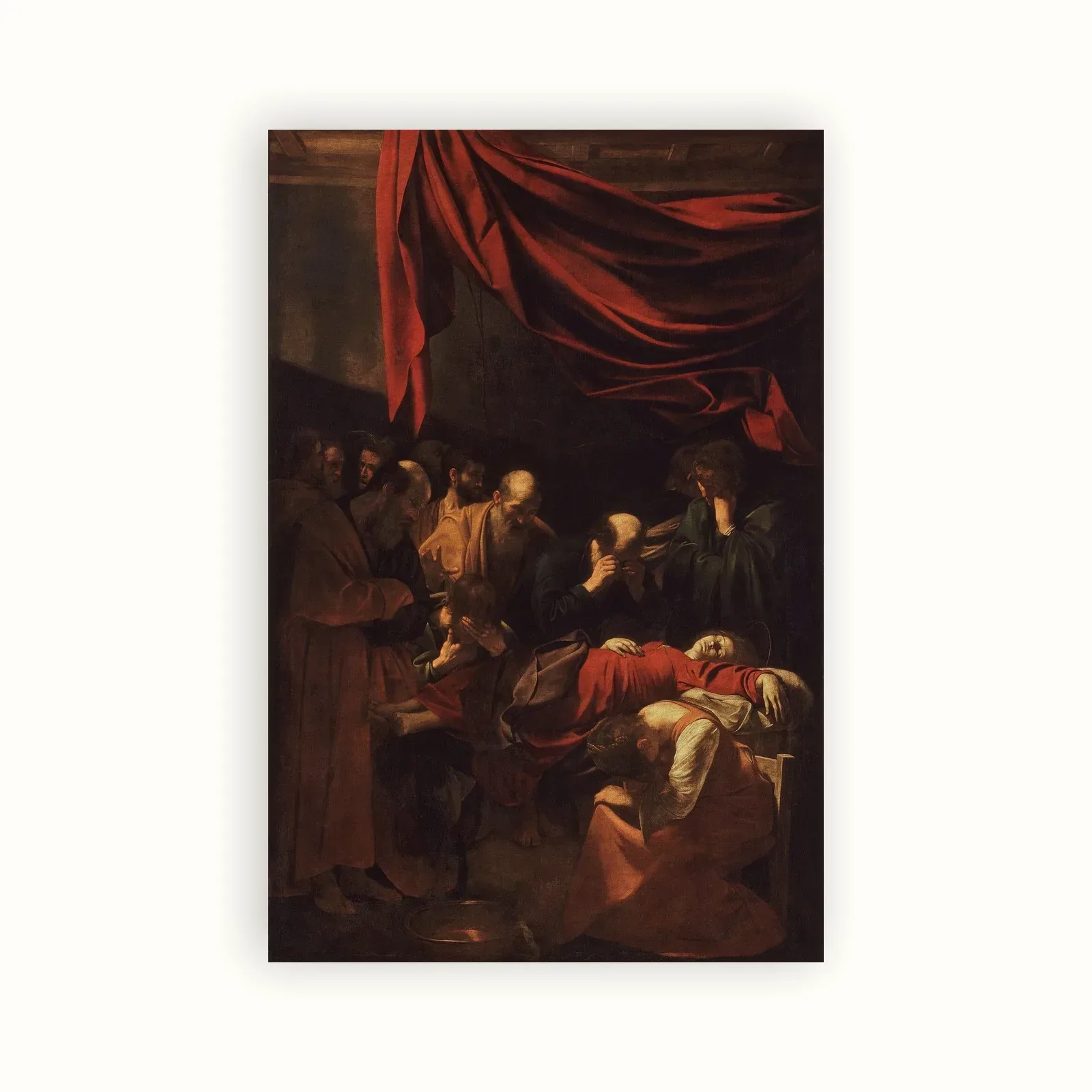 Death of the Virgin by Caravaggio, c. 1601–1606: as a fine art print