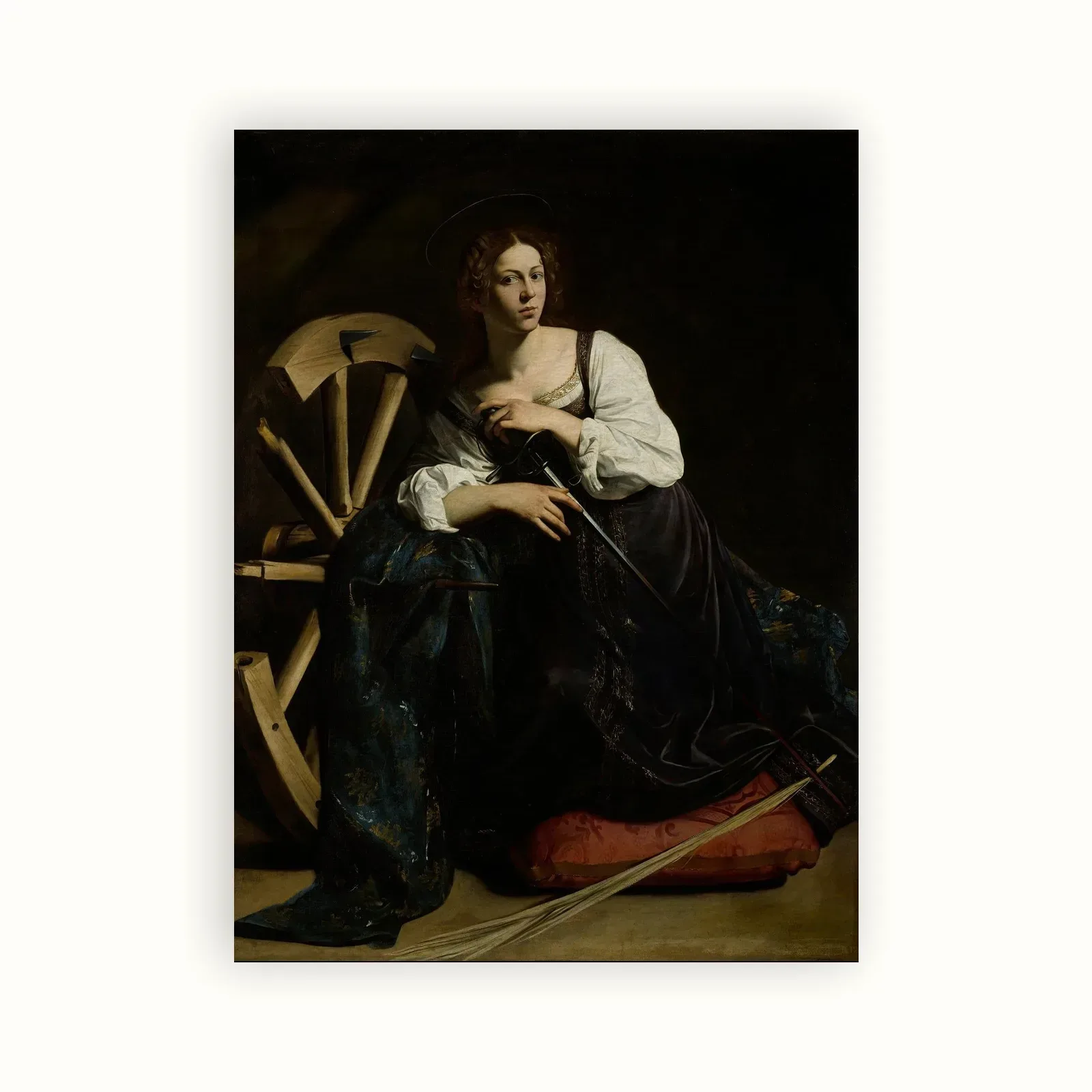 Saint Catherine of Alexandria by Caravaggio, 1598: as a fine art print