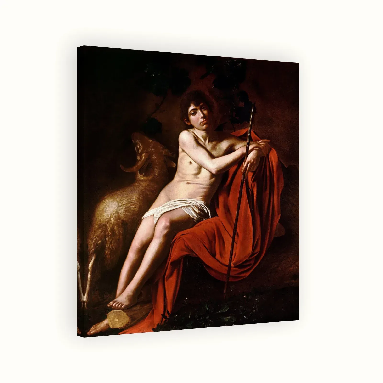 Saint John the Baptist by Caravaggio, 1610: Stretched canvas
