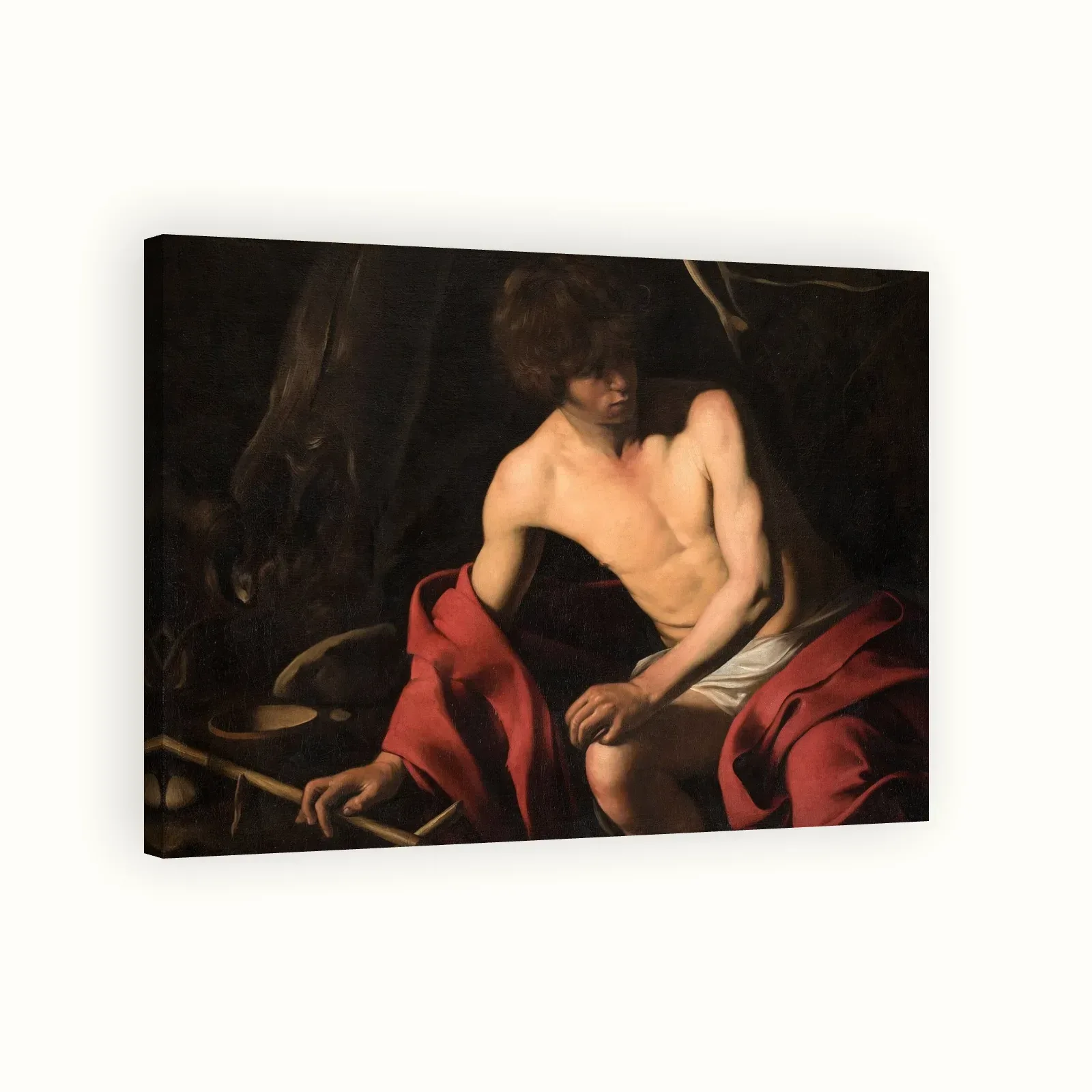 Saint John the Baptist by Caravaggio, c. 1604–1606: Stretched canvas
