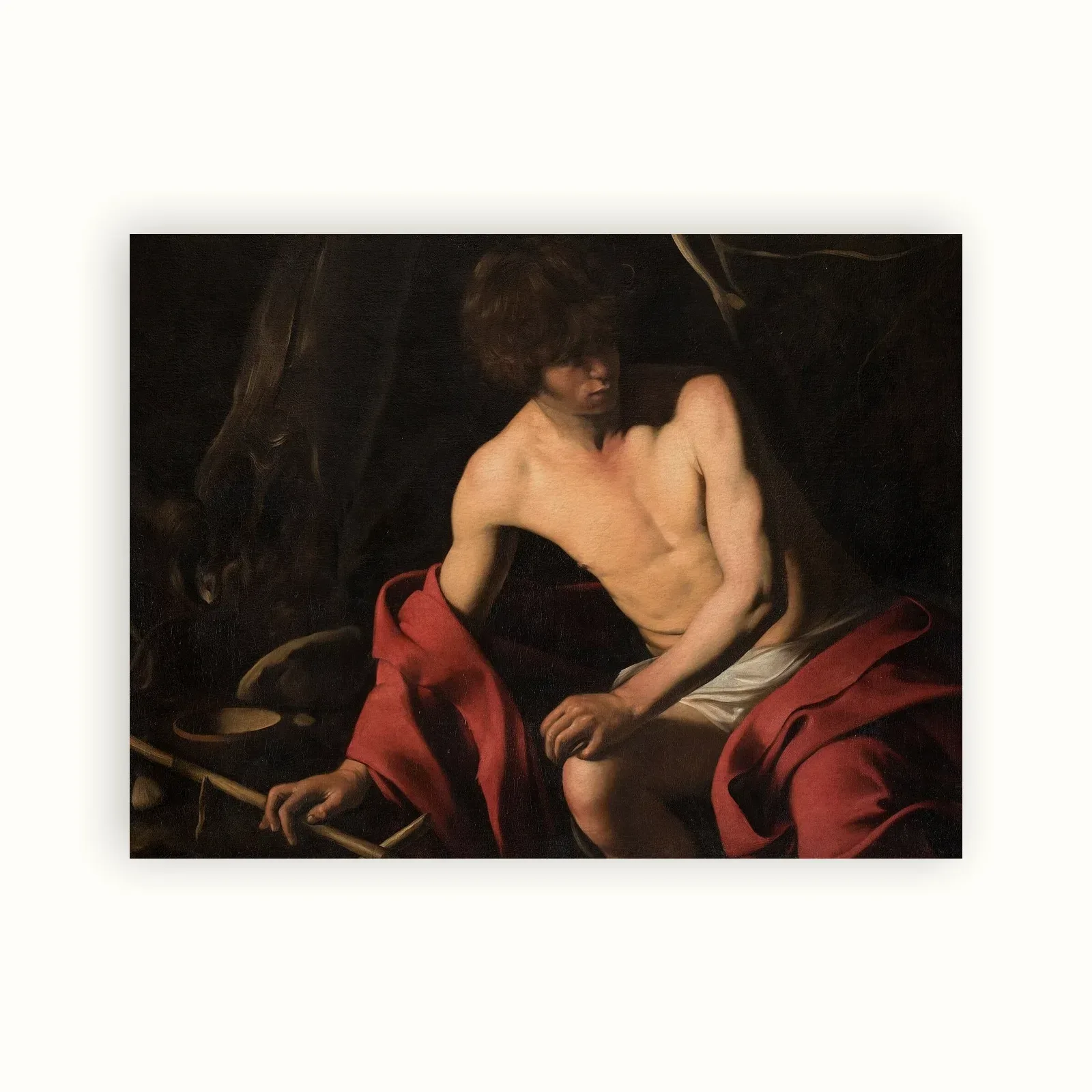 Saint John the Baptist by Caravaggio, c. 1604–1606: as a fine art print