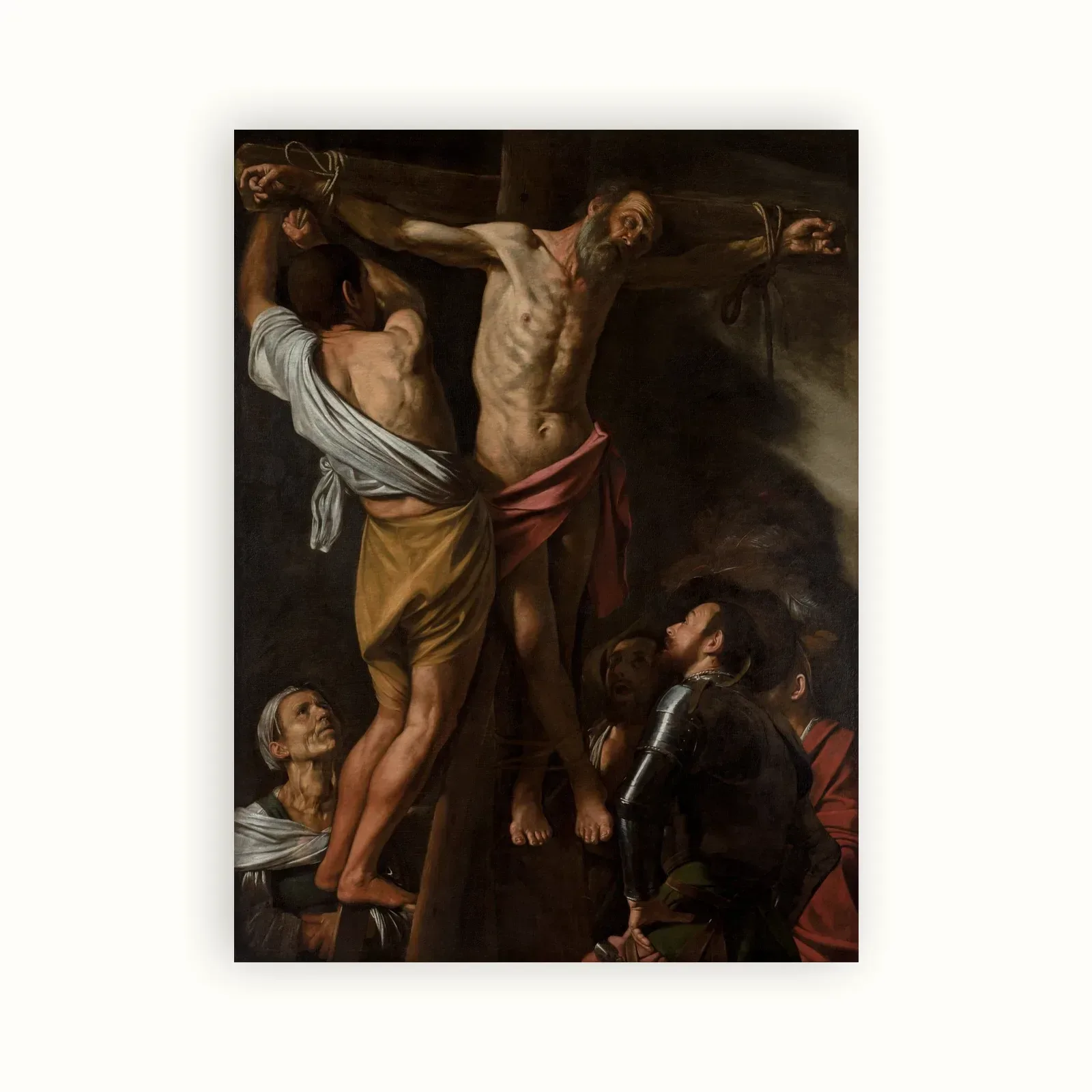 The Crucifixion of Saint Andrew by Caravaggio, 1607: as a fine art print