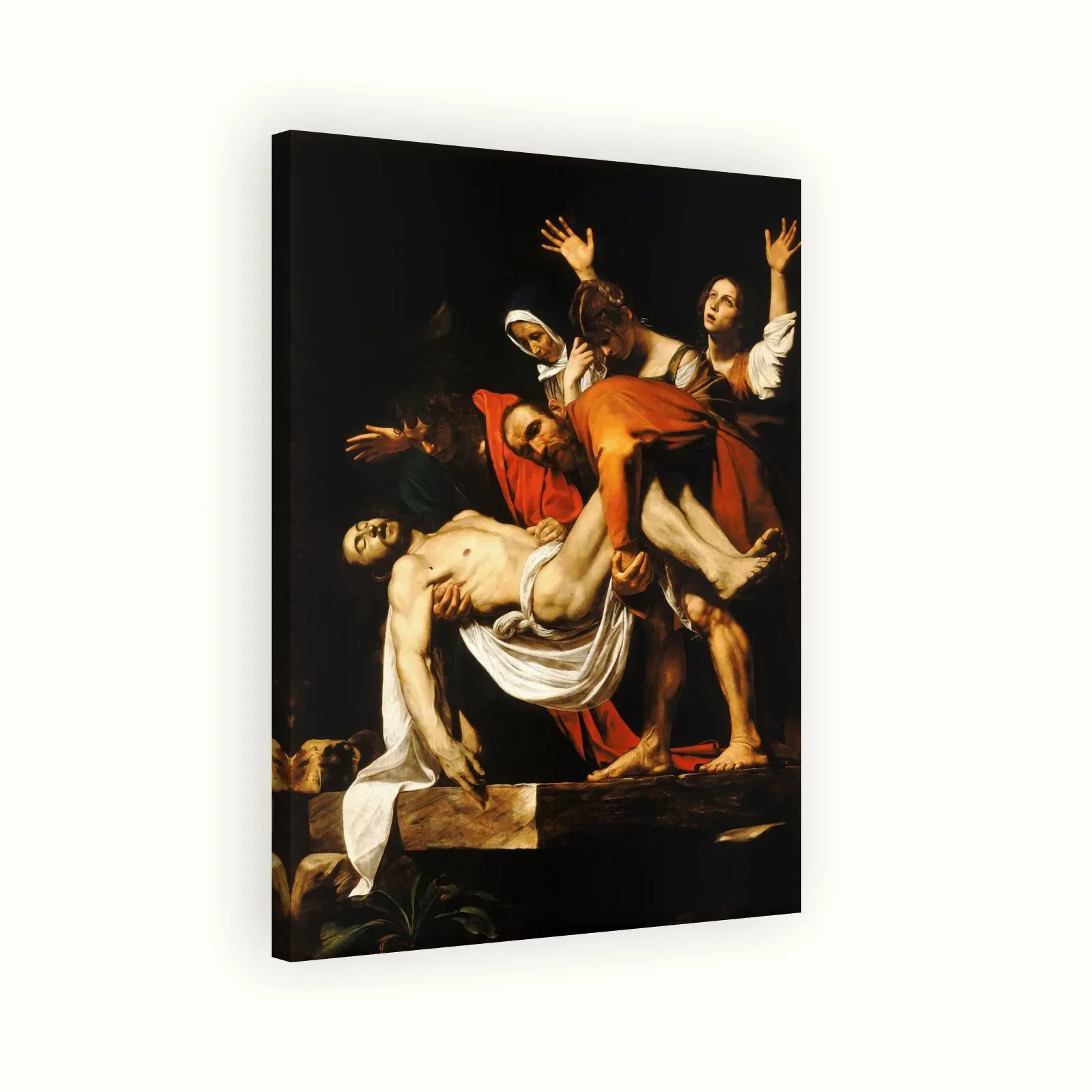 The Entombment of Christ by Caravaggio, 1600s: Stretched canvas