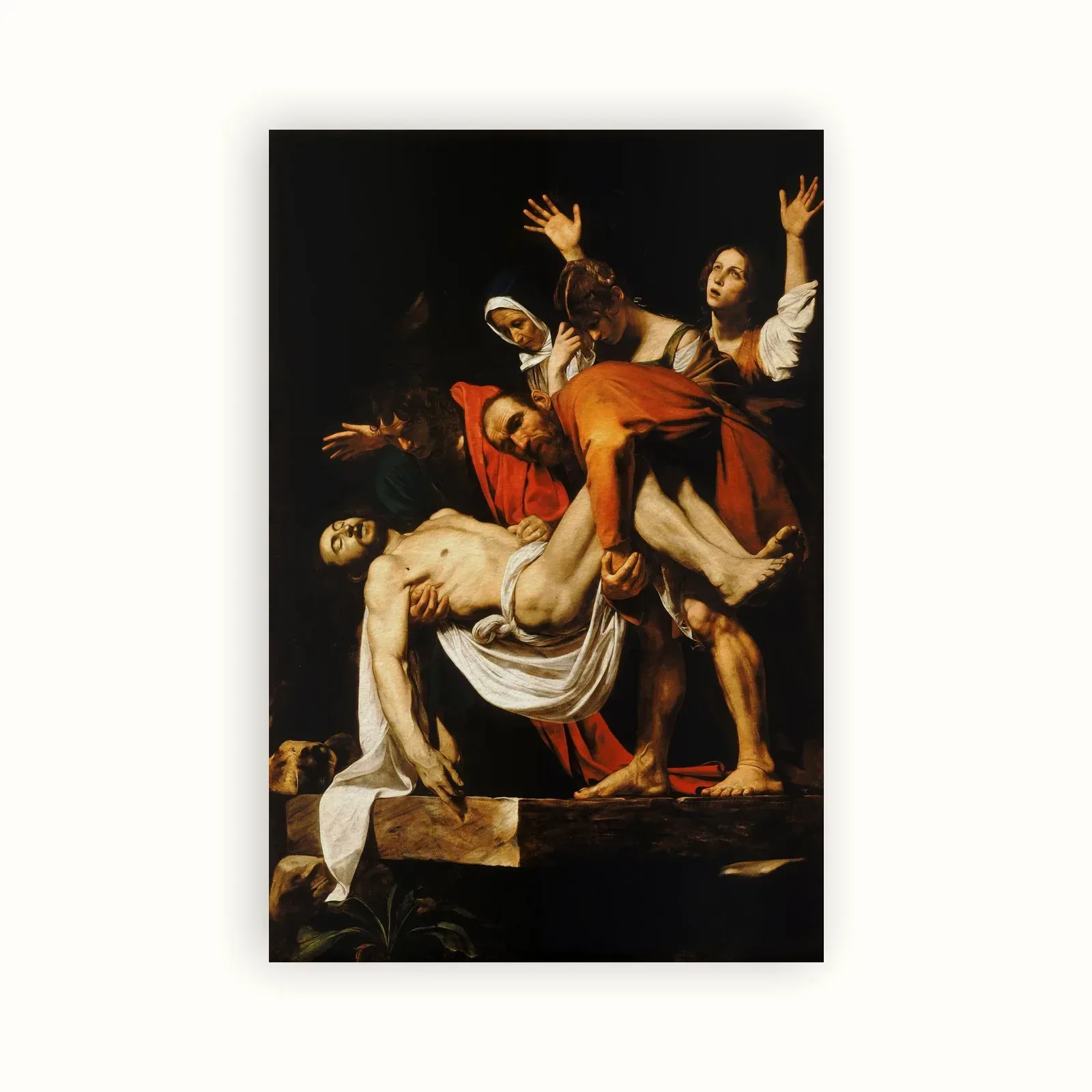 The Entombment of Christ by Caravaggio, 1600s: as a fine art print