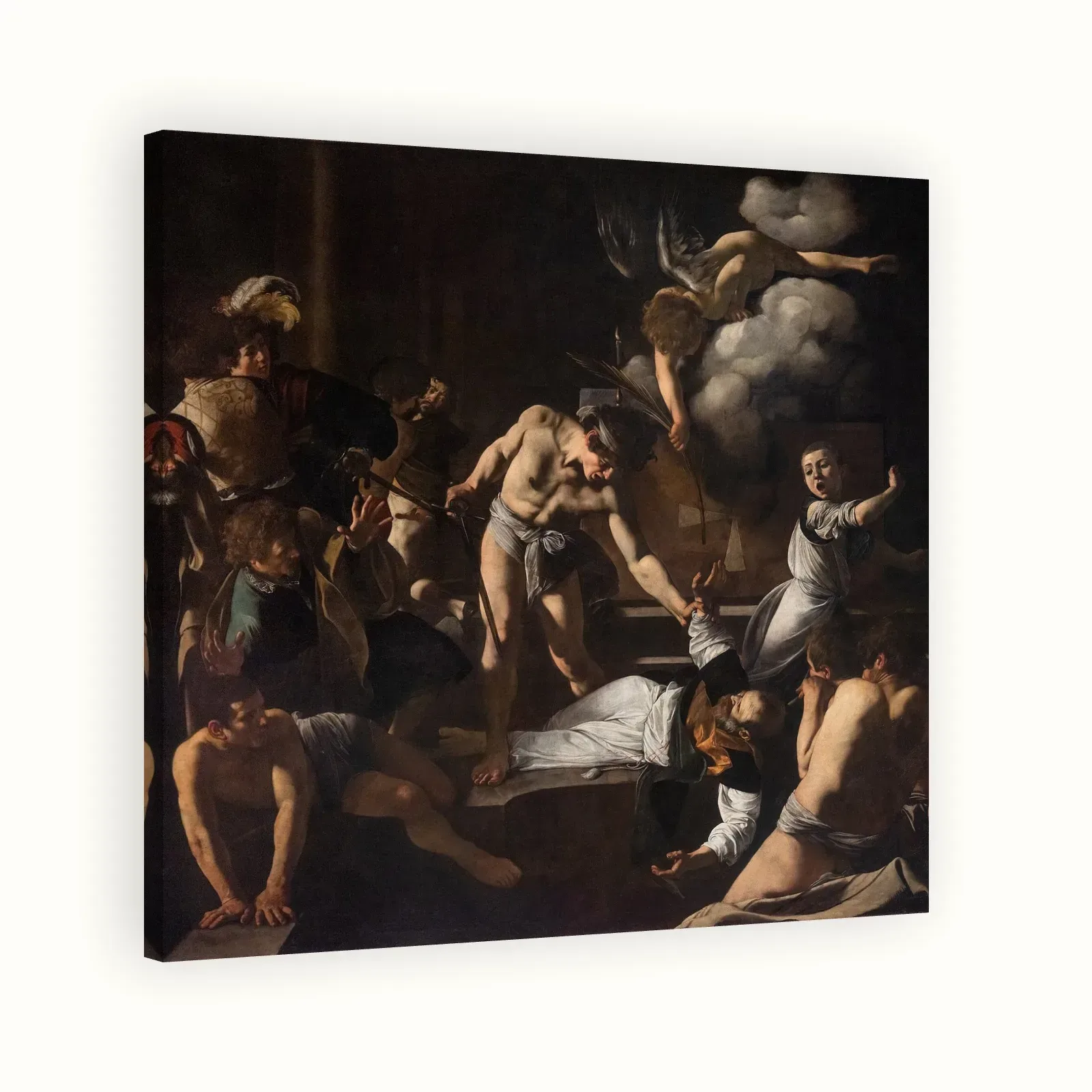 The Martyrdom of Saint Matthew by Caravaggio, 1600: Stretched canvas