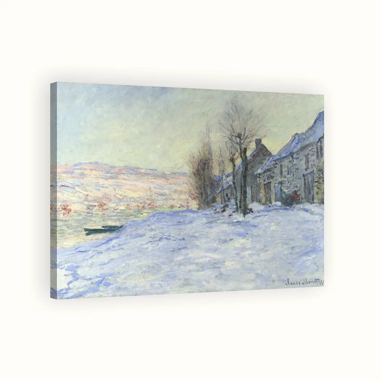 Lavacourt under Snow by Claude Monet, 1881: Stretched canvas