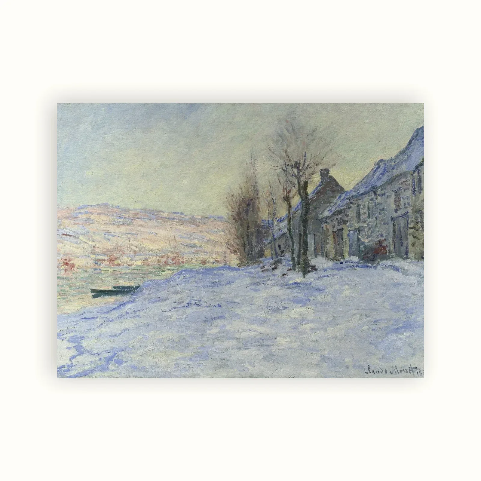 Lavacourt under Snow by Claude Monet, 1881: as a fine art print