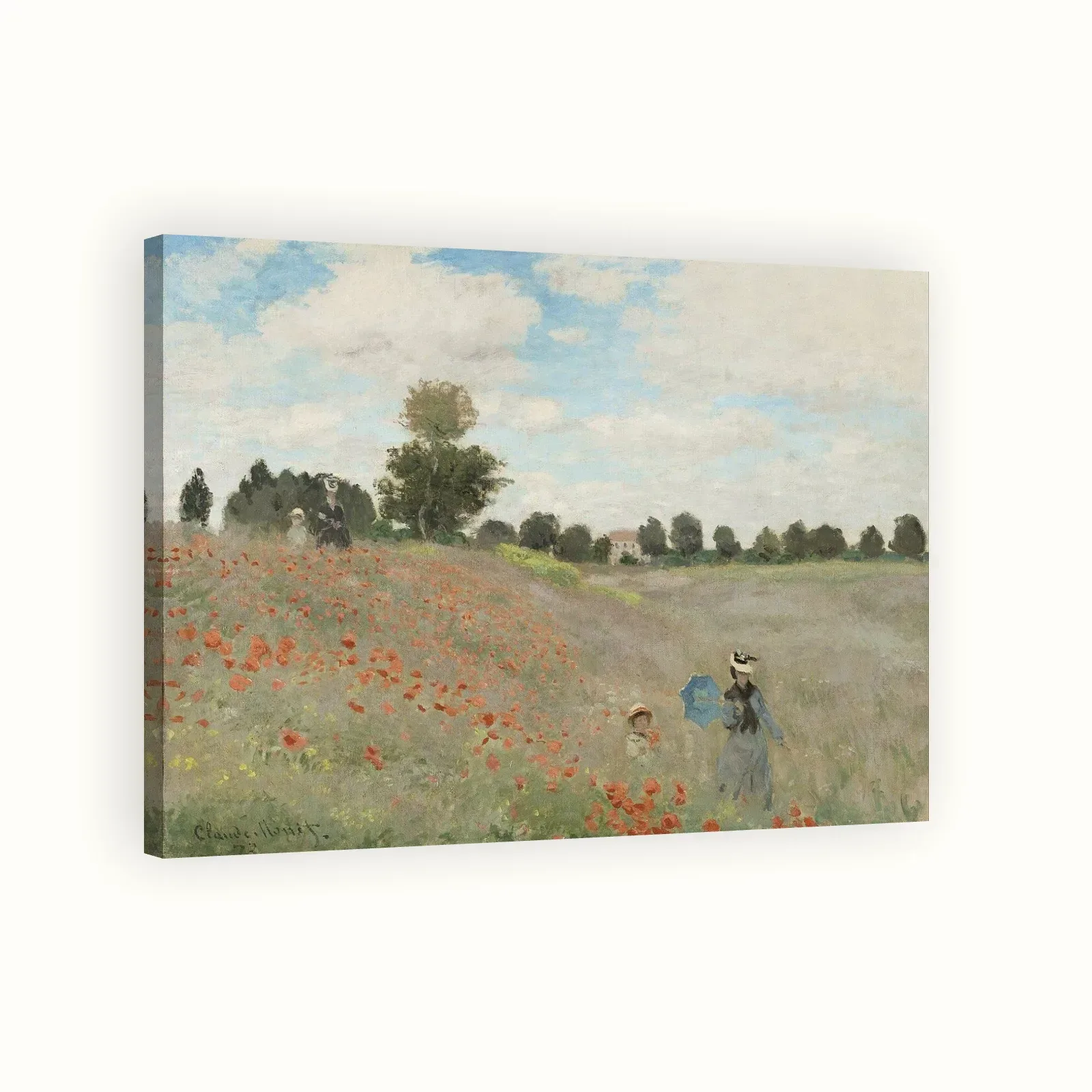 Poppy Field near Argenteuil (Coquelicots) by Claude Monet, 1873: Stretched canvas