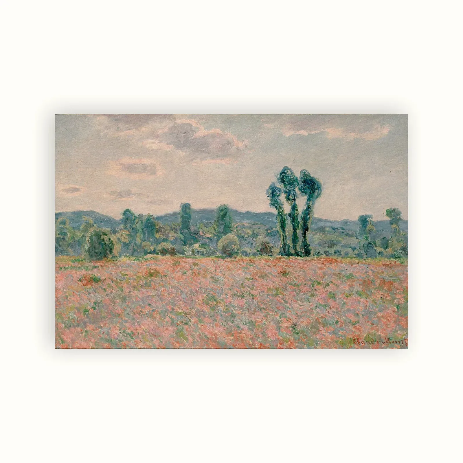 Poppy Field by Claude Monet, 1890: as a fine art print